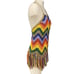 Judith March Top Womens S Rainbow Happy Hippy Crochet Halter Fringe Festival