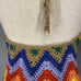 Judith March Top Womens S Rainbow Happy Hippy Crochet Halter Fringe Festival