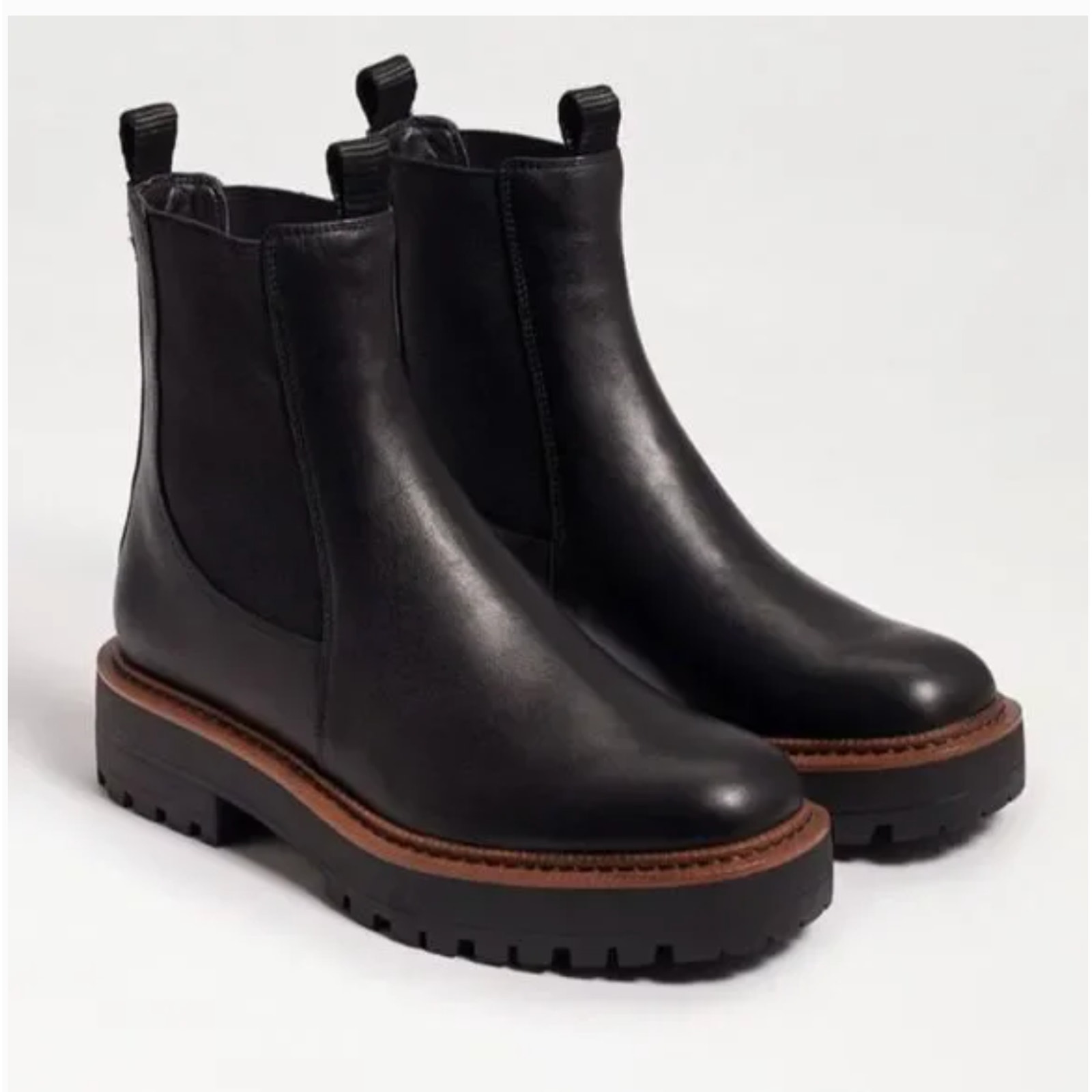 Sam Edelman Laguna Chelsea Boots 9.5 Black NWOT Waterproof Lug Sole Moto Combat
