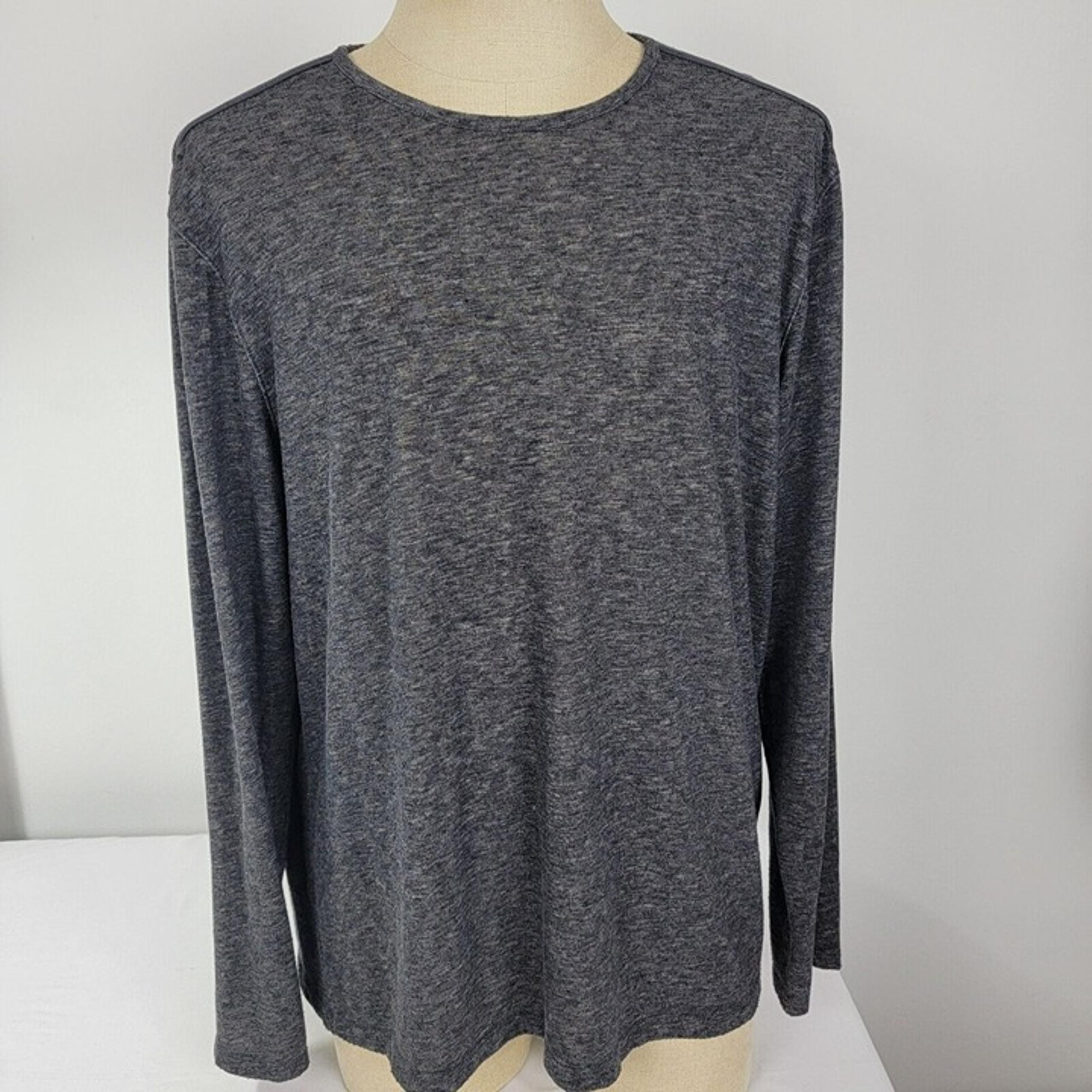 John Varvatos Men's Long Sleeve Gray grey Crew Neck Shirt LUXE Peru Soft
