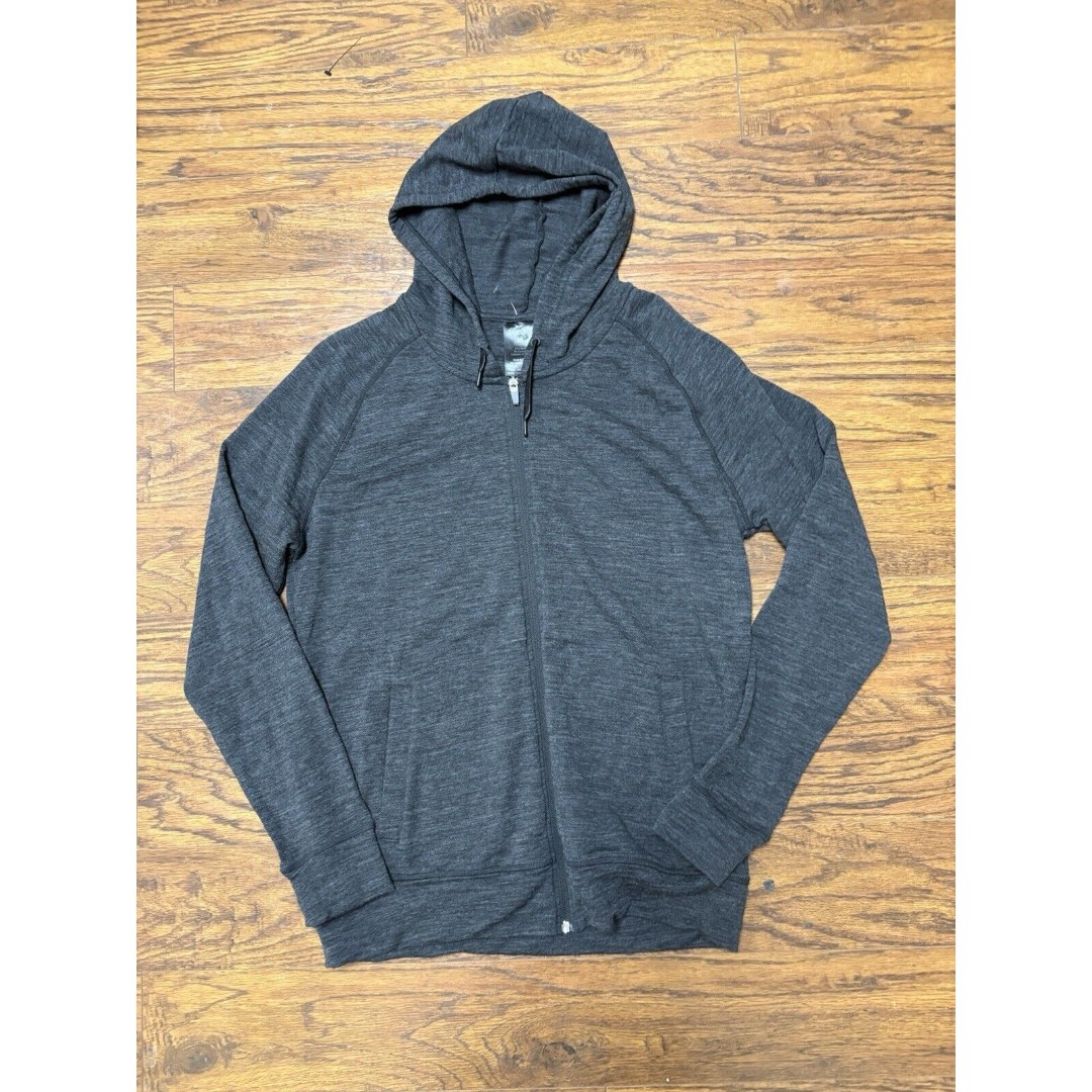 Crane Snow Extreme Wool Hooded Zip Up Sweatshirt W/ Pockets Heather Gray Medium