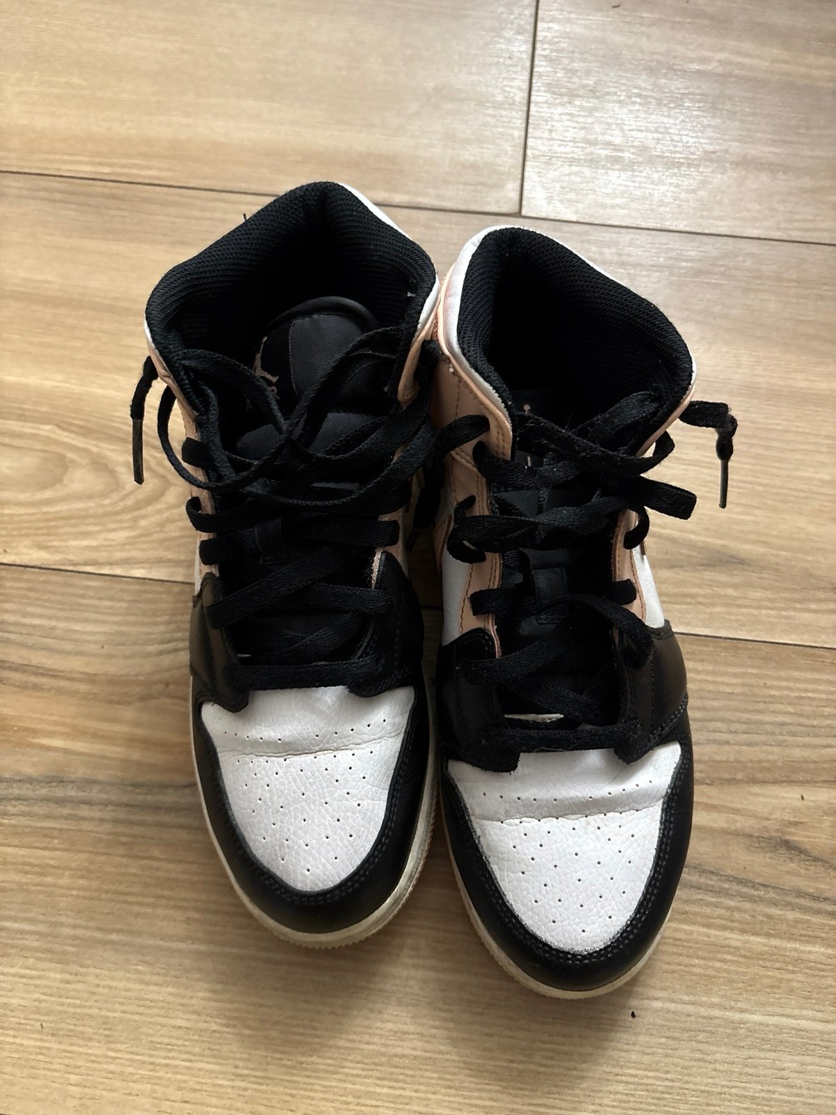 Jordan Sneakers/Black/White/Peach/ size 7Y
