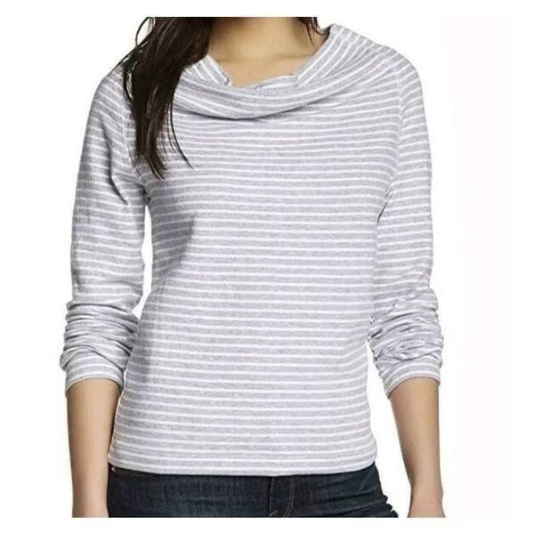JAMES PERSE Striped grey&white Cowl neck knit top Sweater sz 4 (xl)