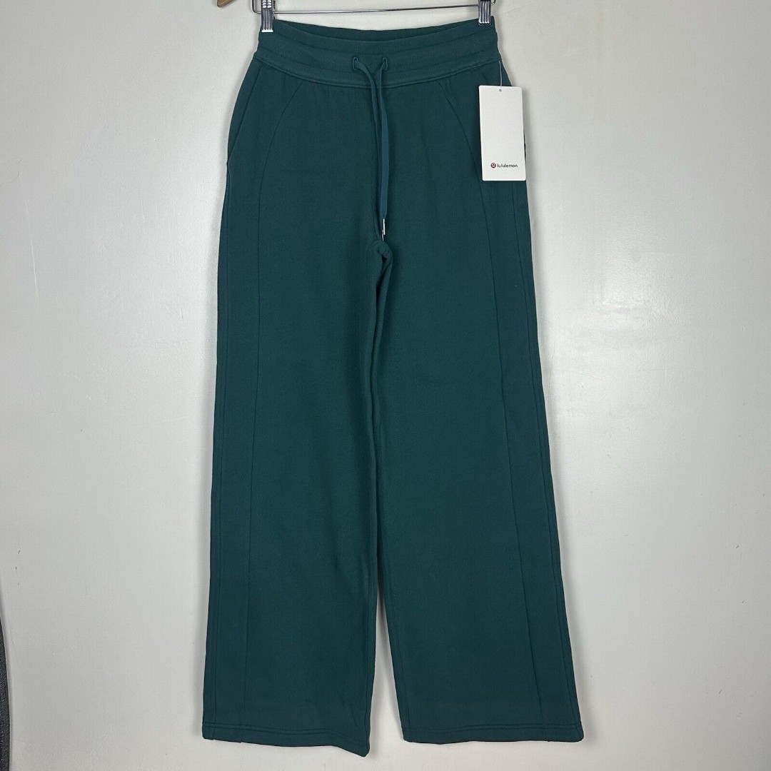 NWT Lululemon Scuba Mid-Rise Wide-Leg Pant 31 Size XS Regular Storm Teal Green