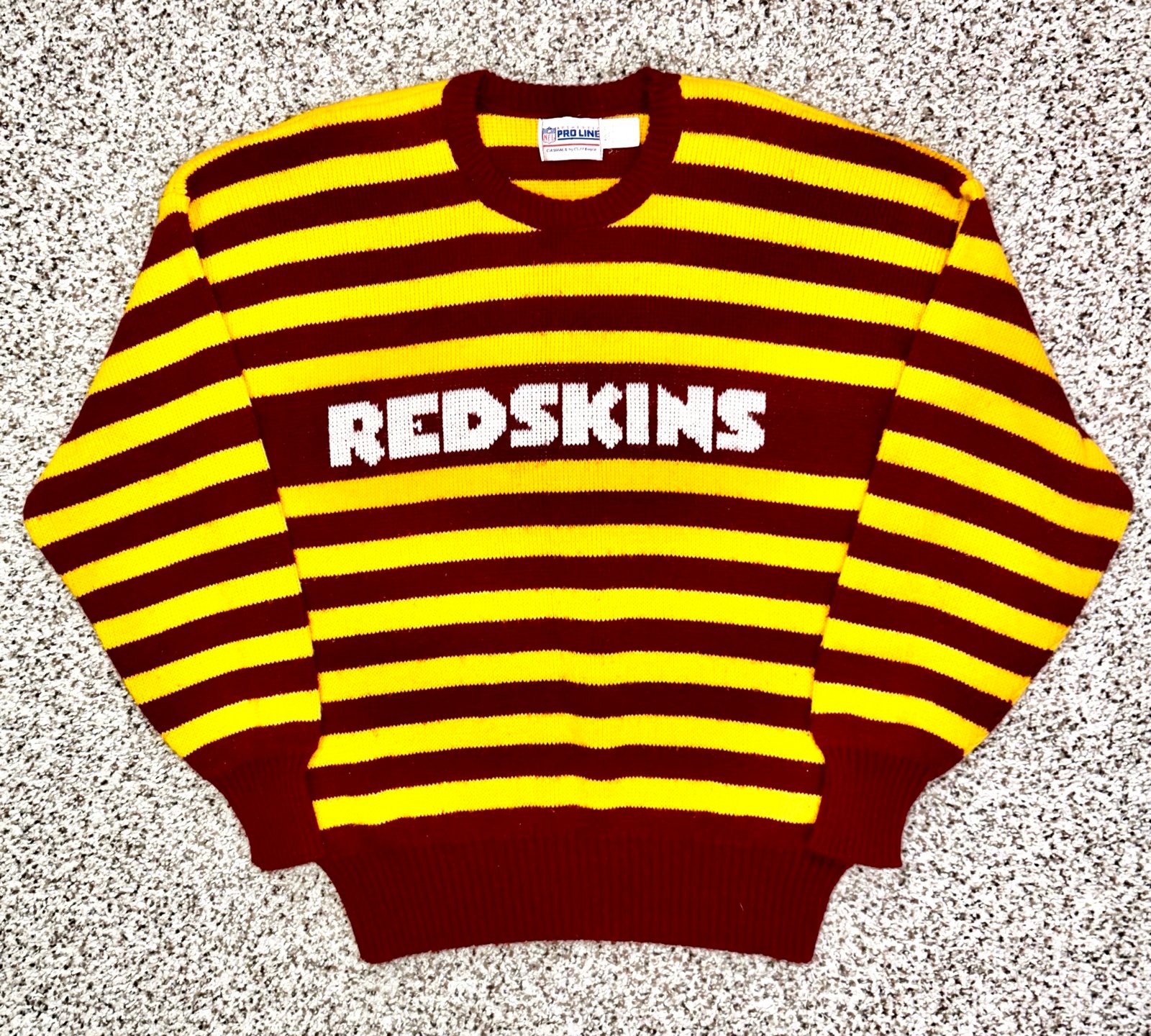 Vintage 80s Washington Redskins Pro Line Cliff Engle Knit Sweater Made In USA