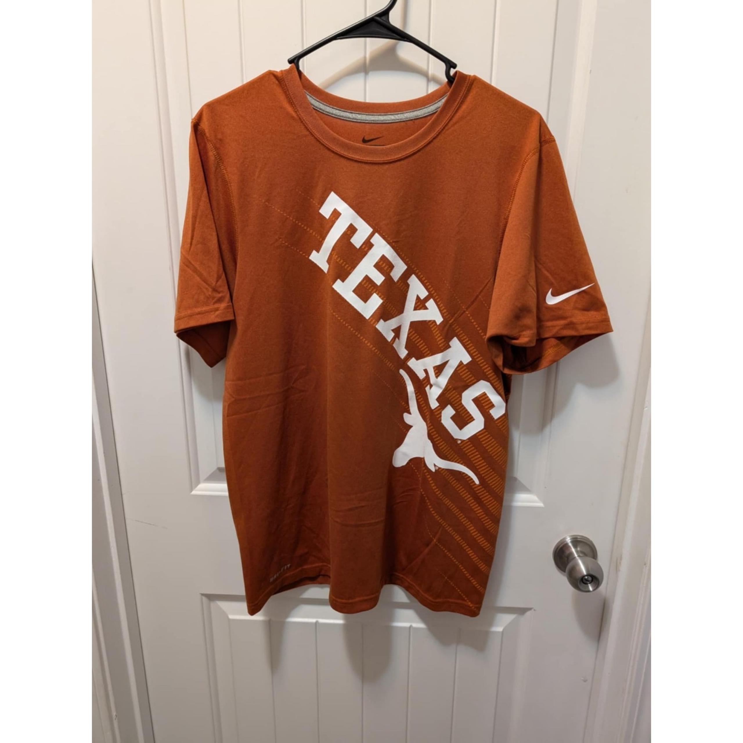 Nike Texas Longhorns Unisex Dri-Fit NCAA T-Shirt Orange White Athletic Size S