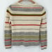 Gudrun Sjoden 100% Lambswool Striped Cardigan Sweater Women Small Cream Grey