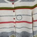 Gudrun Sjoden 100% Lambswool Striped Cardigan Sweater Women Small Cream Grey