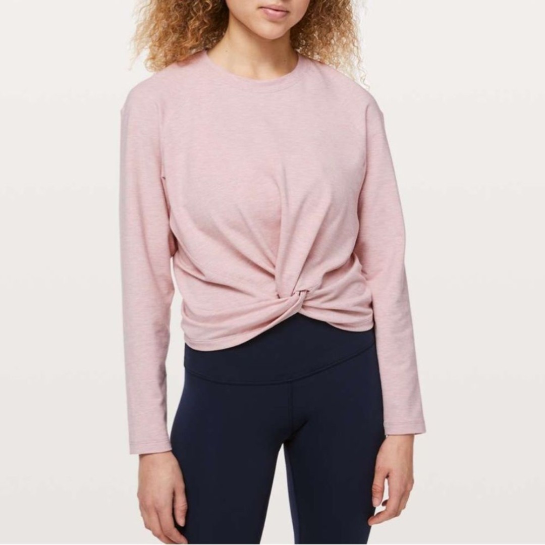 LULULEMON pink tuck and gather pullover