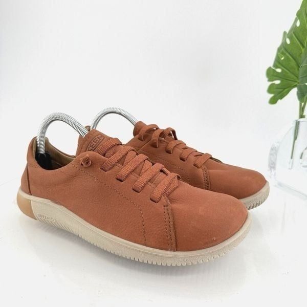 Keen KNX Lightweight Shoes Mens 8.5 Brown Leather Lace Up Low Top Sneakers