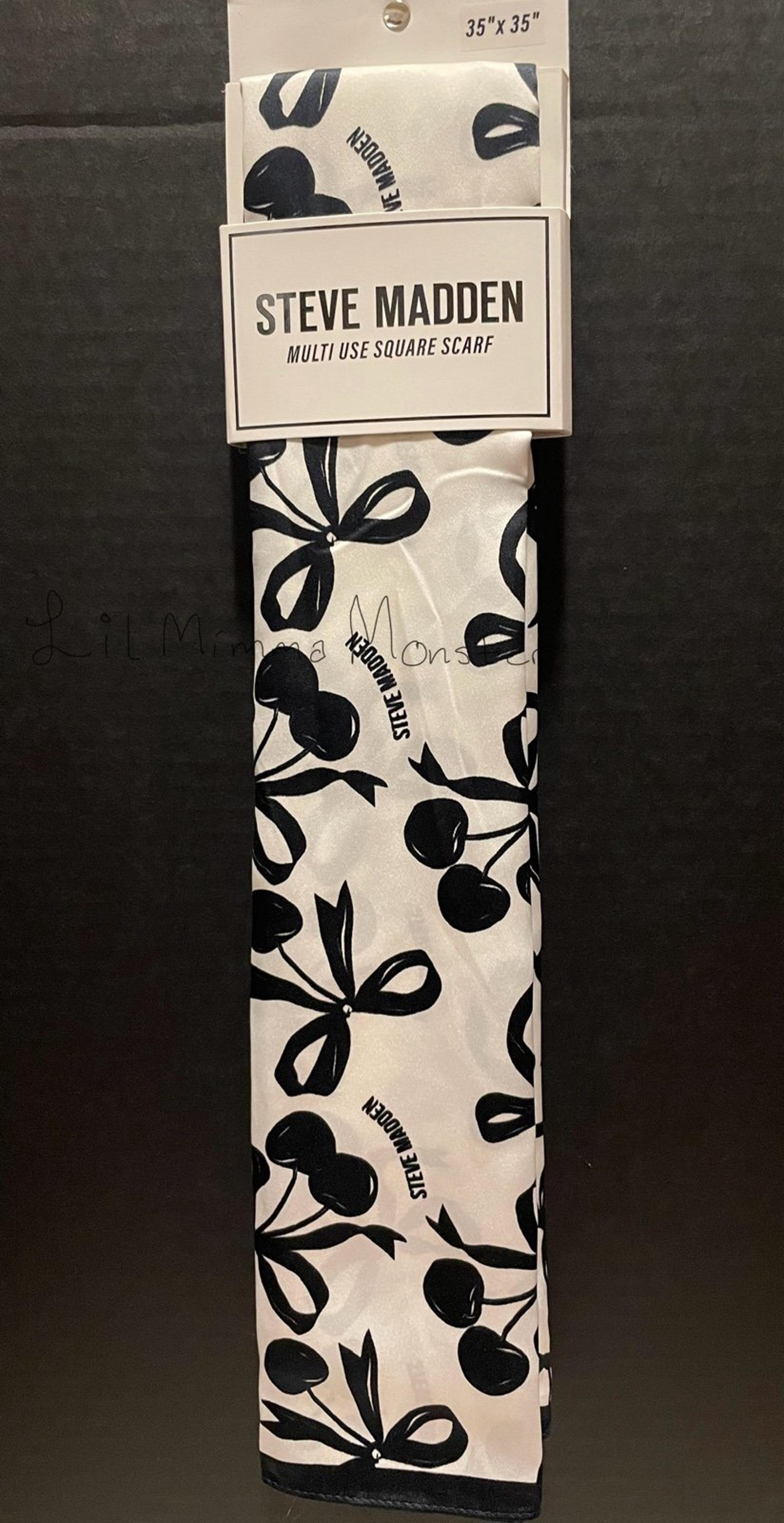Steve Madden black bow cherry scarf