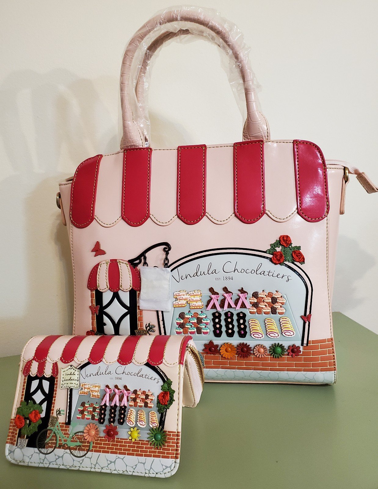Vendula London Chocolatiers Tote Bag & Wallet *Discontinued Pink*