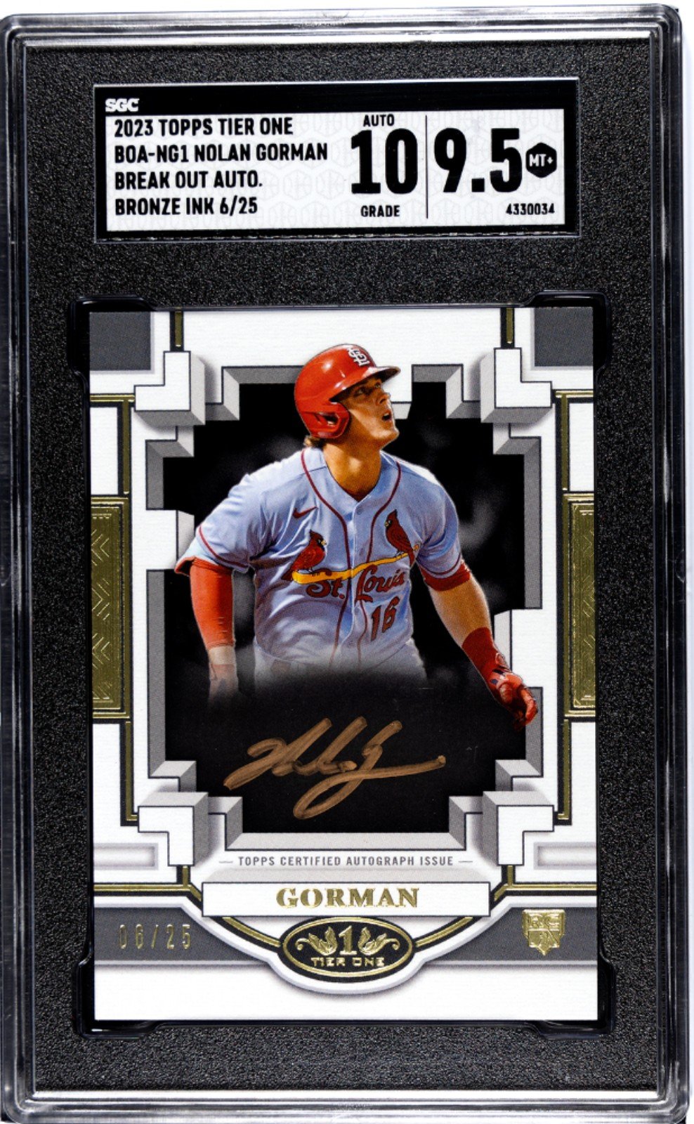 Nolan Gorman Autographed Rookie Card