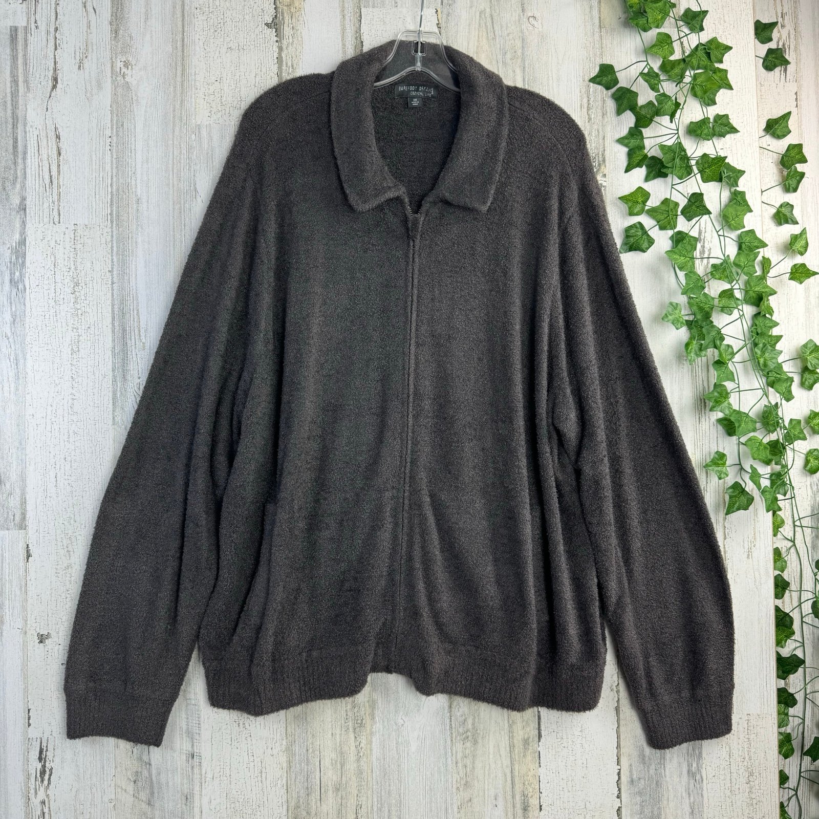 Barefoot Dreams Cozychic Lite Womens Size 3X Full Zip Up Sweater W/Pockets