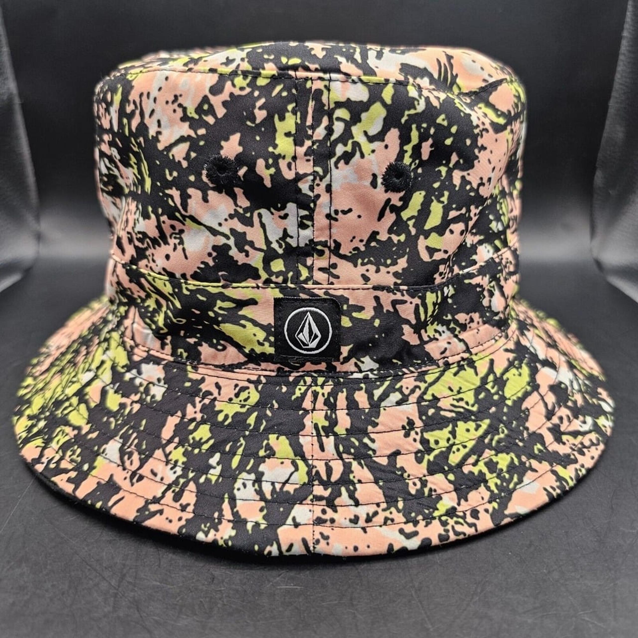 Volcom Womens Stone Hour Bucket Hat Mushroom Reversible Coral Black