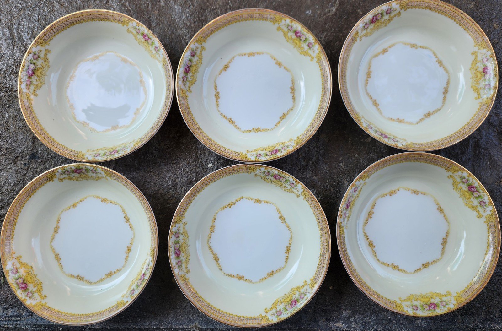 Vintage 6 Kongo STS China Berry/dessert Bowl Hand Painted. 5”. Japan