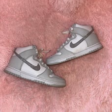 Nike dunk high silver glitter shoes