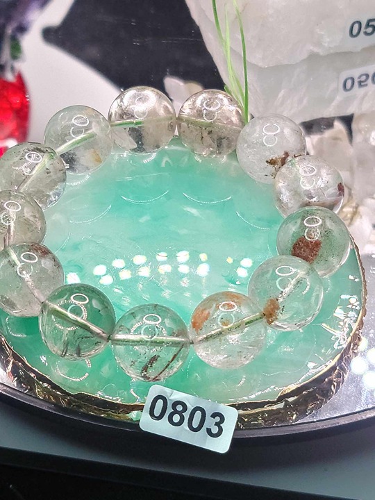 REAL NATURAL LARGE CLEAR PHANTOME BRACELET #0803