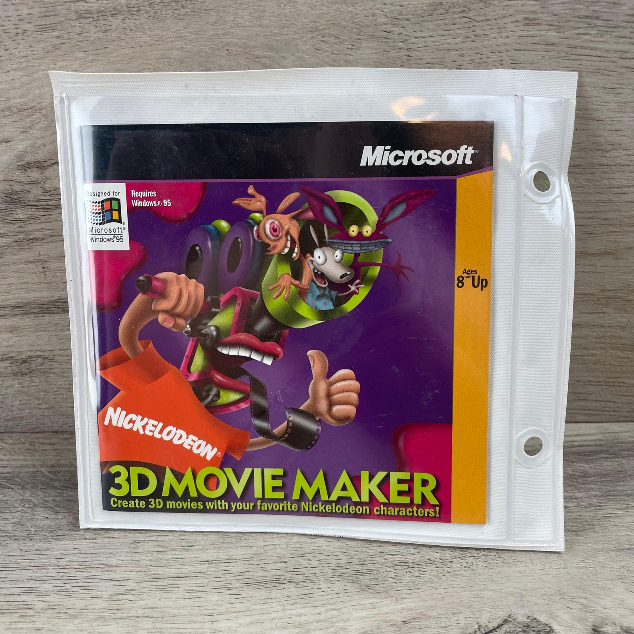 Microsoft Nickelodeon 3D Movie Maker 1.0 PC big box Windows 95 Ren And Stimpy