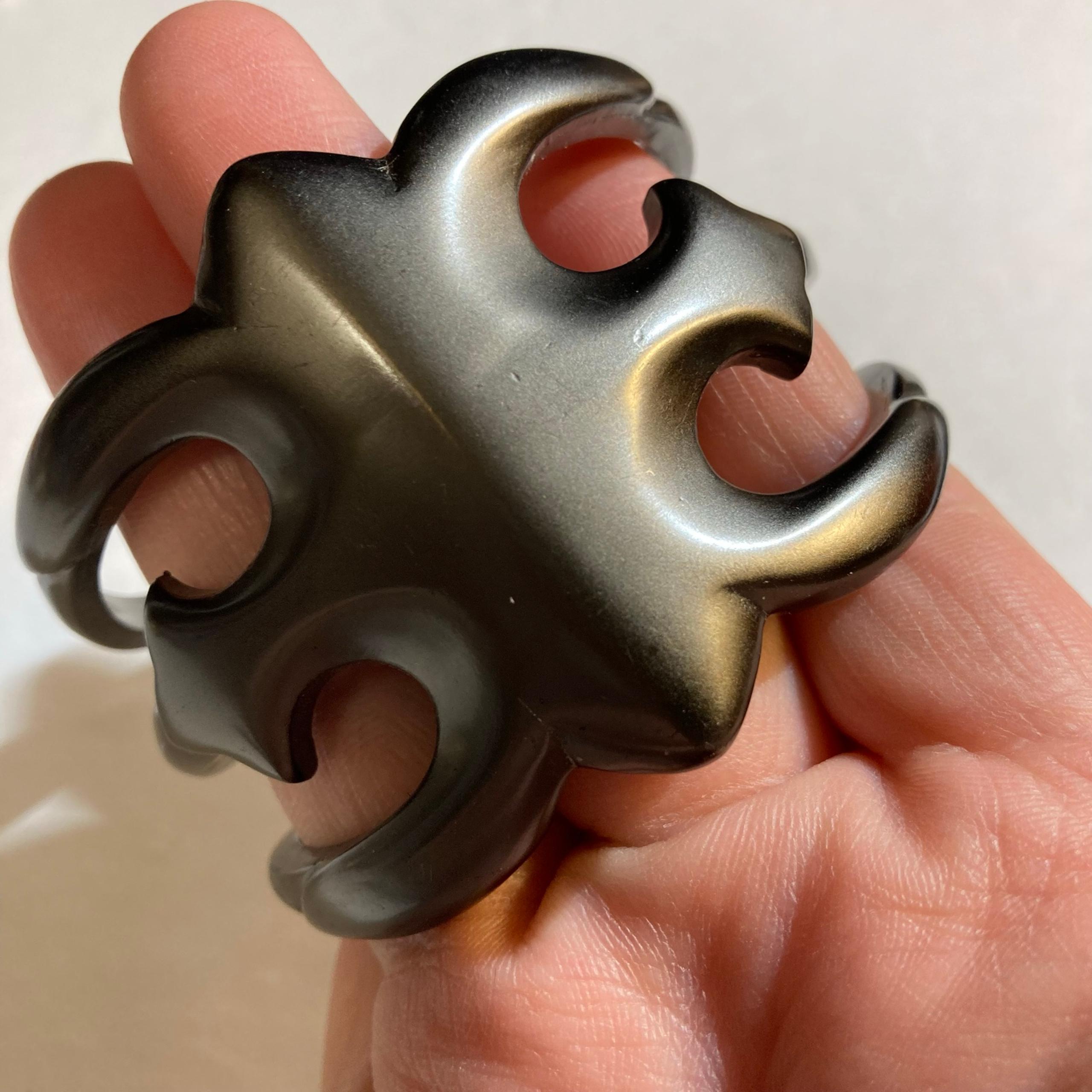 Nine West Gunmetal Tone Cuff Bracelet Brutalist Chunky
