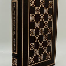 Leather Autobiography of Benjamin Franklin 1979 Vintage Gilded Franklin Library