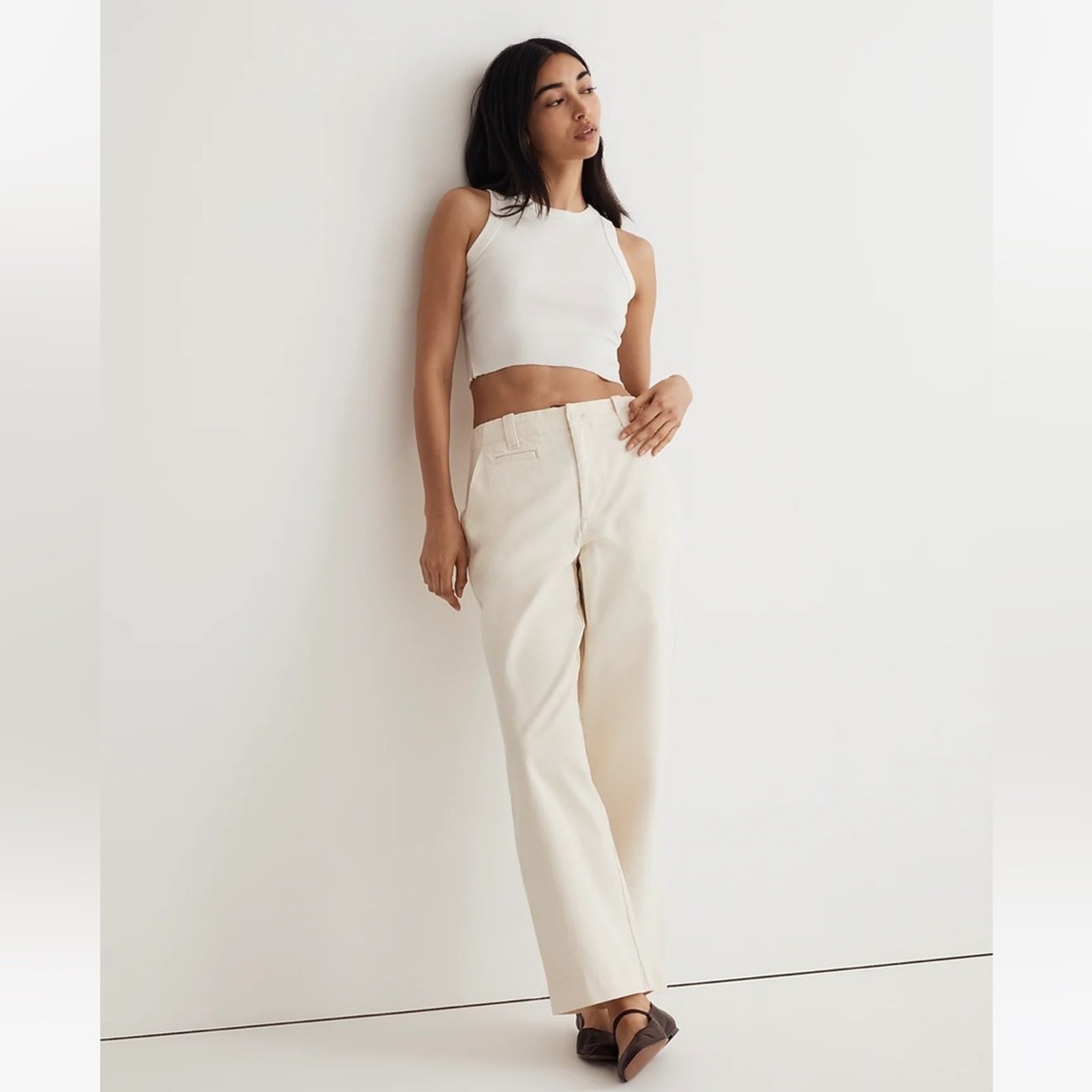 Madewell Relaxed Chino Pants Antique Cream Size 0 NWT