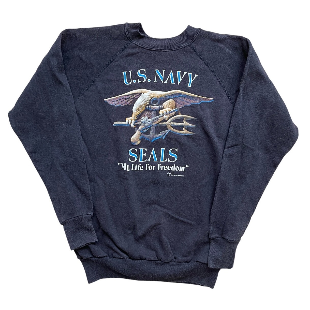 Rare Vintage 80s US Navy Seals Crewneck Sweatshirt Made in USA XL Runs Small