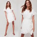 Aritzia Wilfred Ninette Linen Faux Wrap La Boheme Dress in Espace White Medium