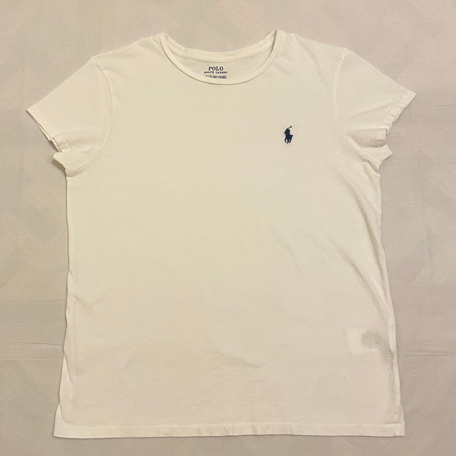 Polo Ralph Lauren Cotton Jersey Crew Neck Tea White Womens Size XL