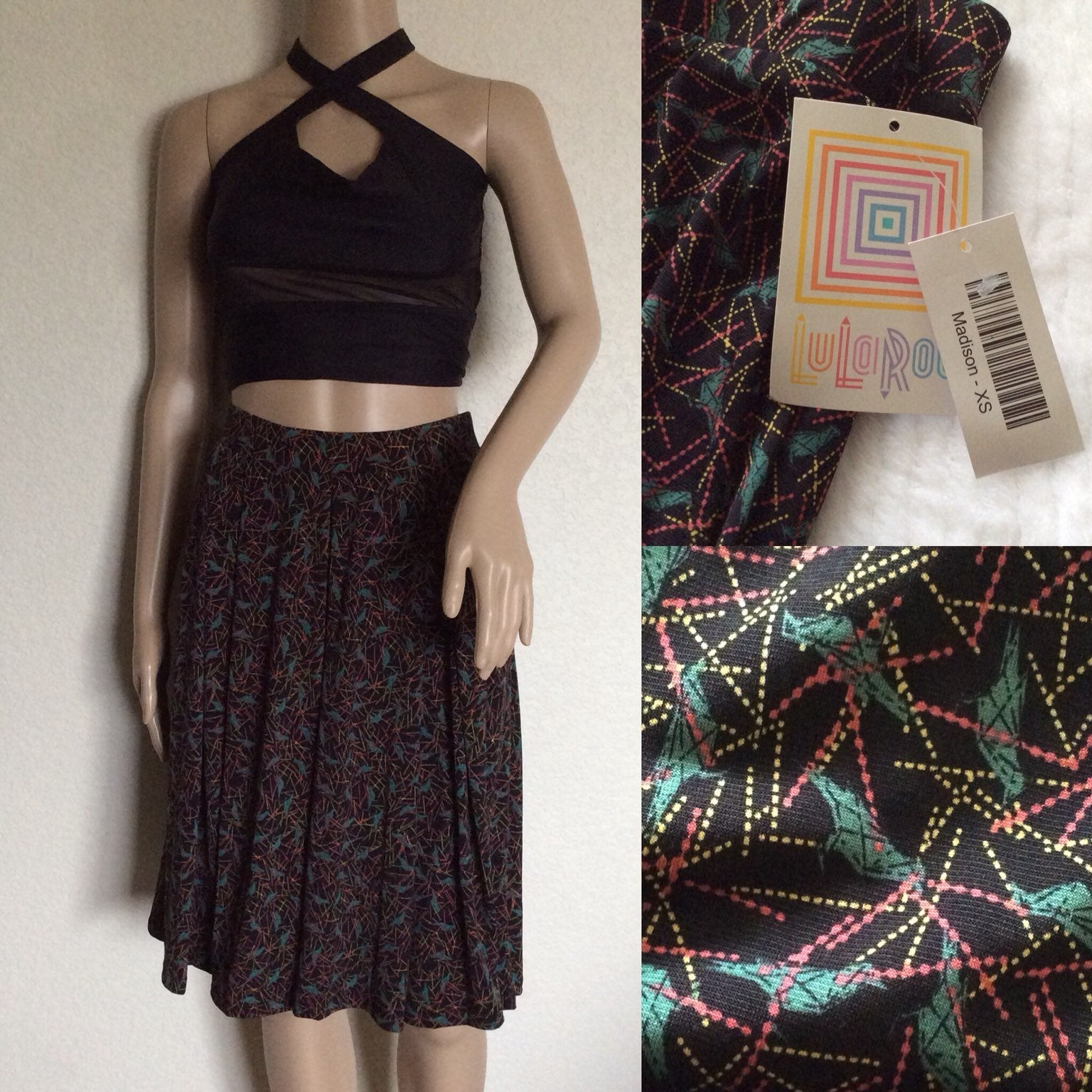 NWT LuLaRoe Origami Bird Madison Skirt