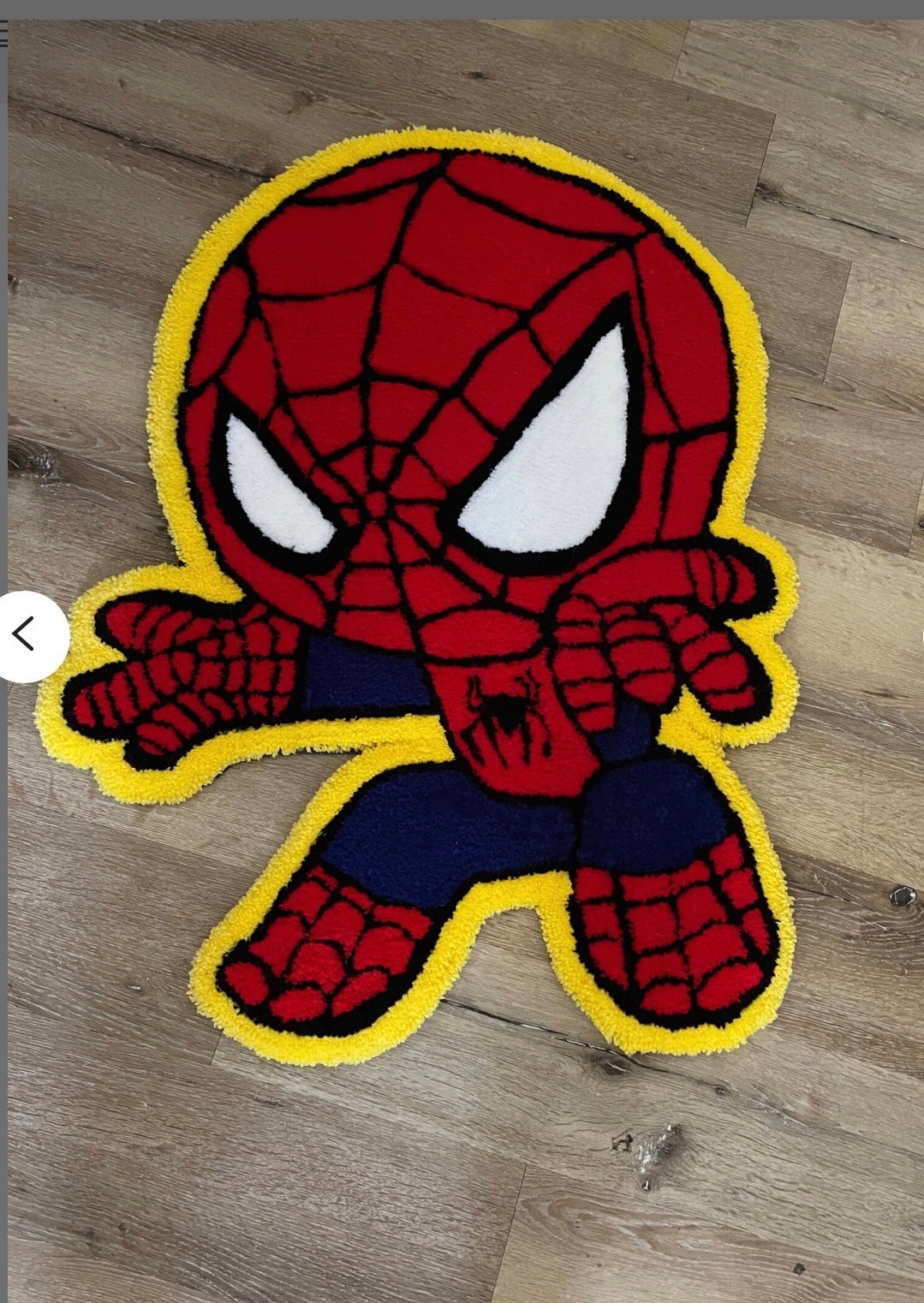 Custom tufted Spider-Man rug
