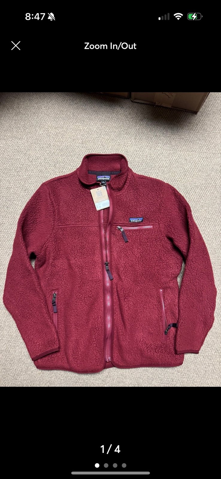 Patagonia retro pile jacket red color woman’s size L