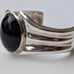 Large Vintage HOB Sterling Silver & Onyx Modernist Design Cuff Bracelet