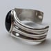 Large Vintage HOB Sterling Silver & Onyx Modernist Design Cuff Bracelet