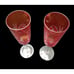 Bohemian Czech Red Cut To Clear Crystal Champagne Flutes
