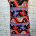 Vintage 70s Union Double Knit Polyester Multicolored Geo Pattern Mock Neck Maxi