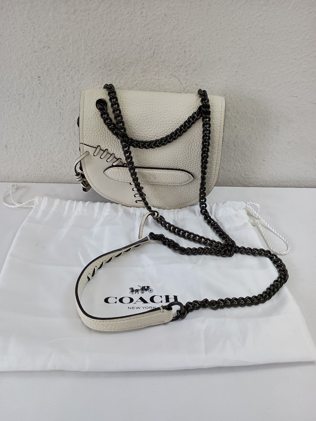 Coach Rip n Repair Shadow Crossbody 36976 Parchment Leather, Black Copper in EUC