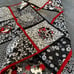 Handmade Stunning 3D Floral Square Black Red White Quilt 65 x 45