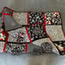 Handmade Stunning 3D Floral Square Black Red White Quilt 65 x 45