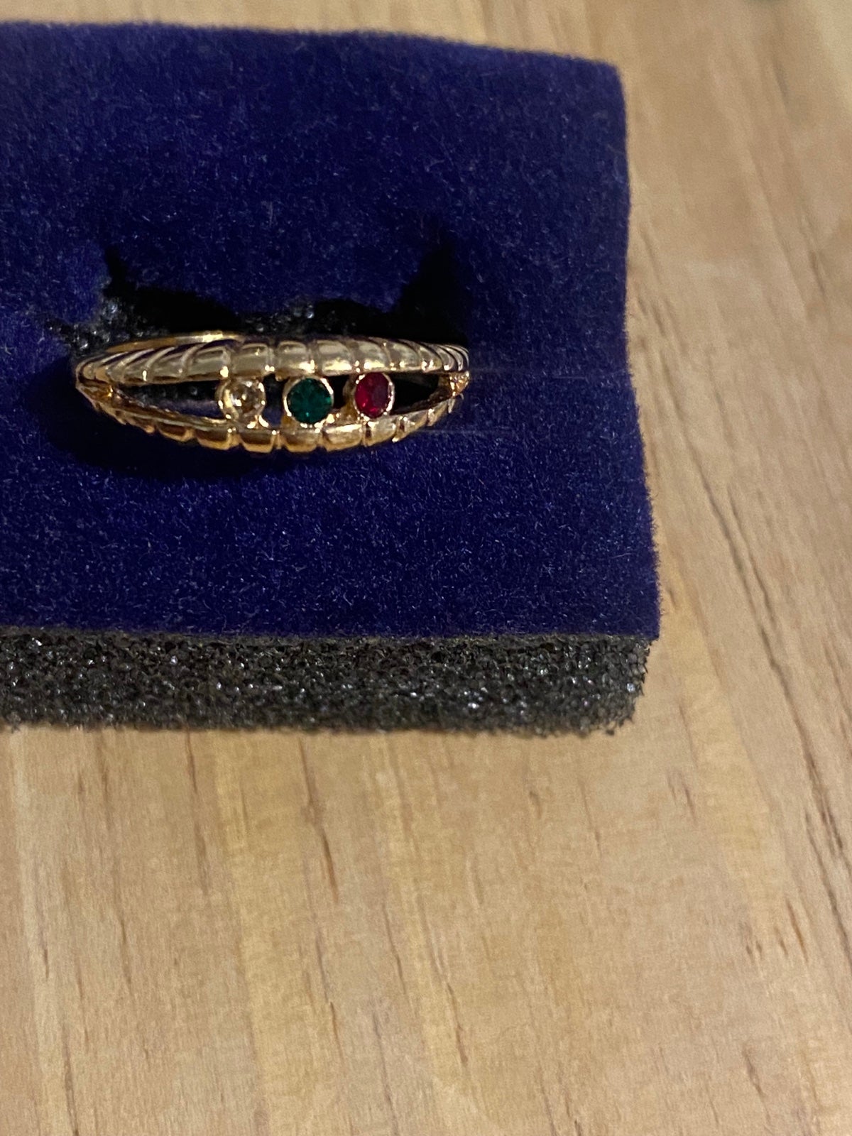 10K Yellow Gold Twisted Rope birthstone ring ruby,citrine, and emerald