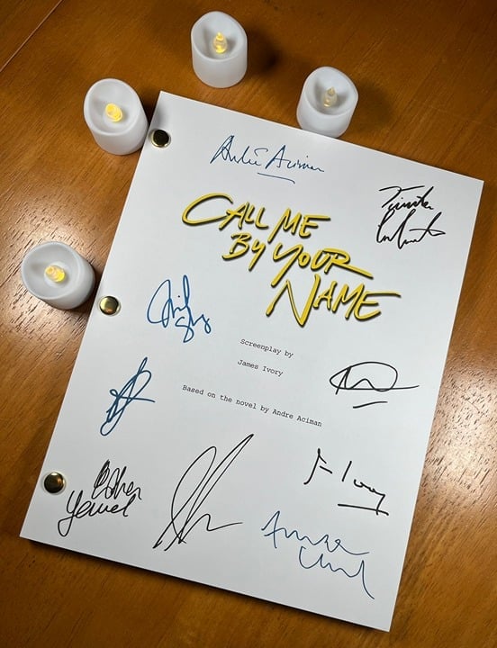 Call Me By Your Name Script Signed- Autograph Reprints