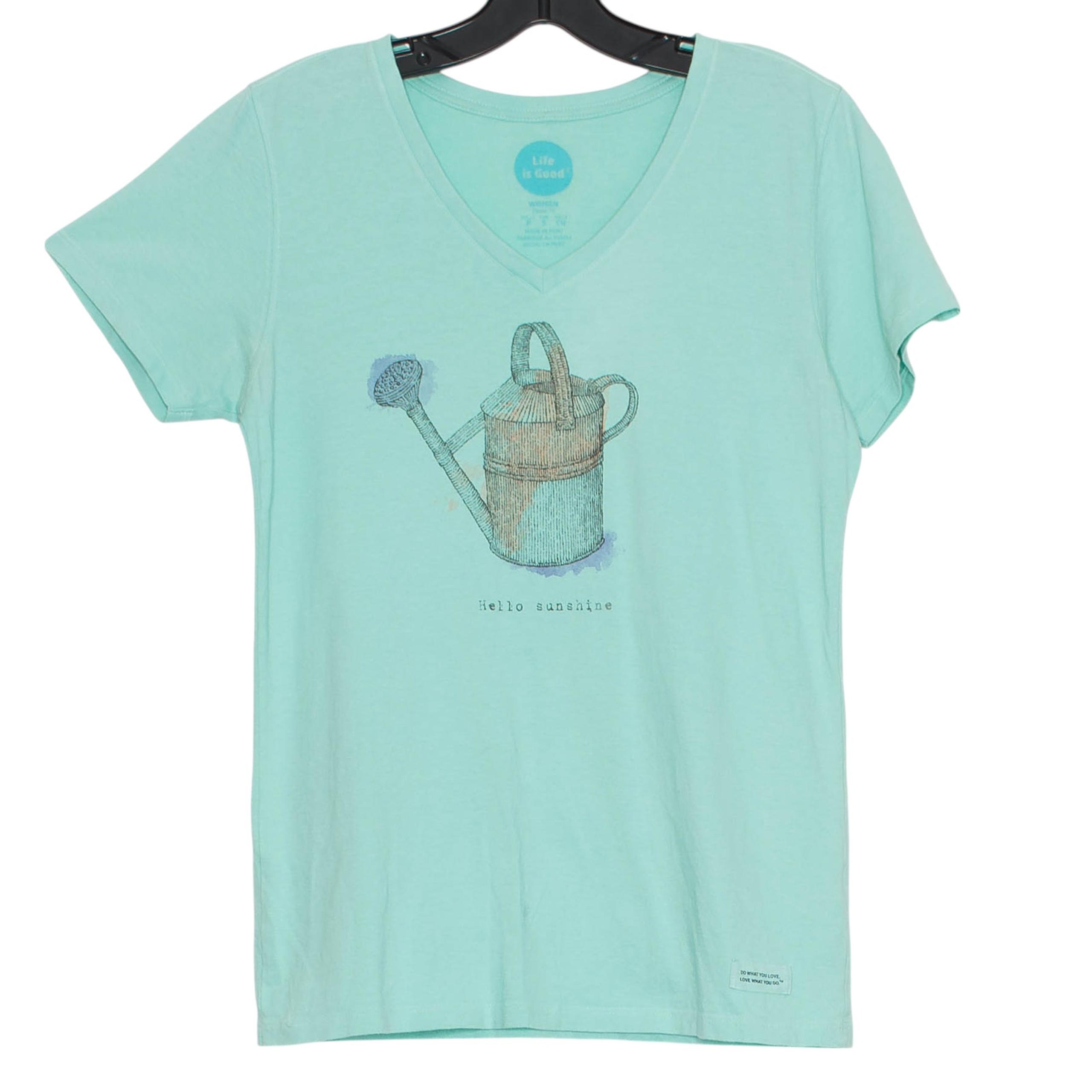 Life Is Good Top Hello Sunshine Cottage Academia Boho Minimalist Blue Size Small