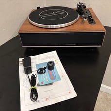 1 by ONE High Fidelity Belt Drive Bluetooth Turntable with Built-In Speakers