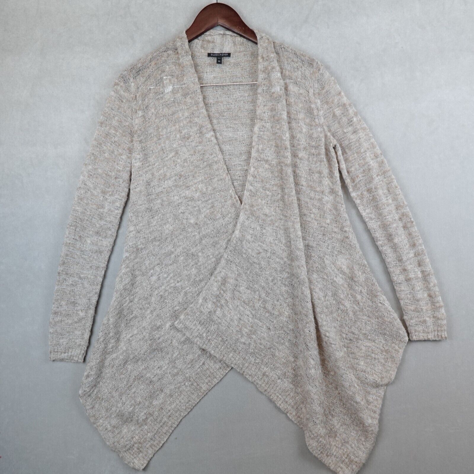 Eileen Fisher Cardigan Women XS Baby Alpaca Wool Blend Knit Duster Open Luxury