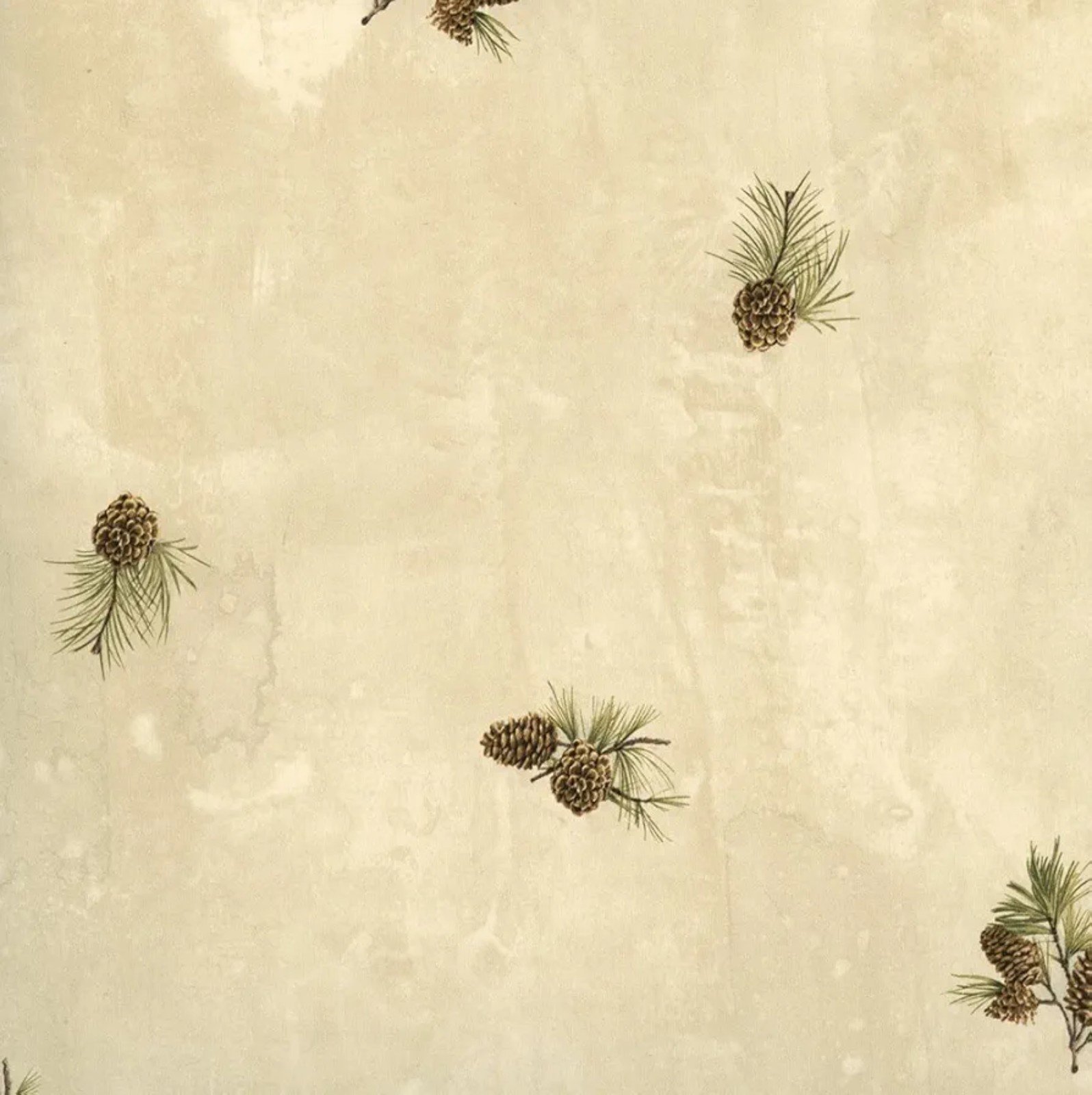 Wallpaper Brantley Beige Pinecone Toss Lodge Rustic