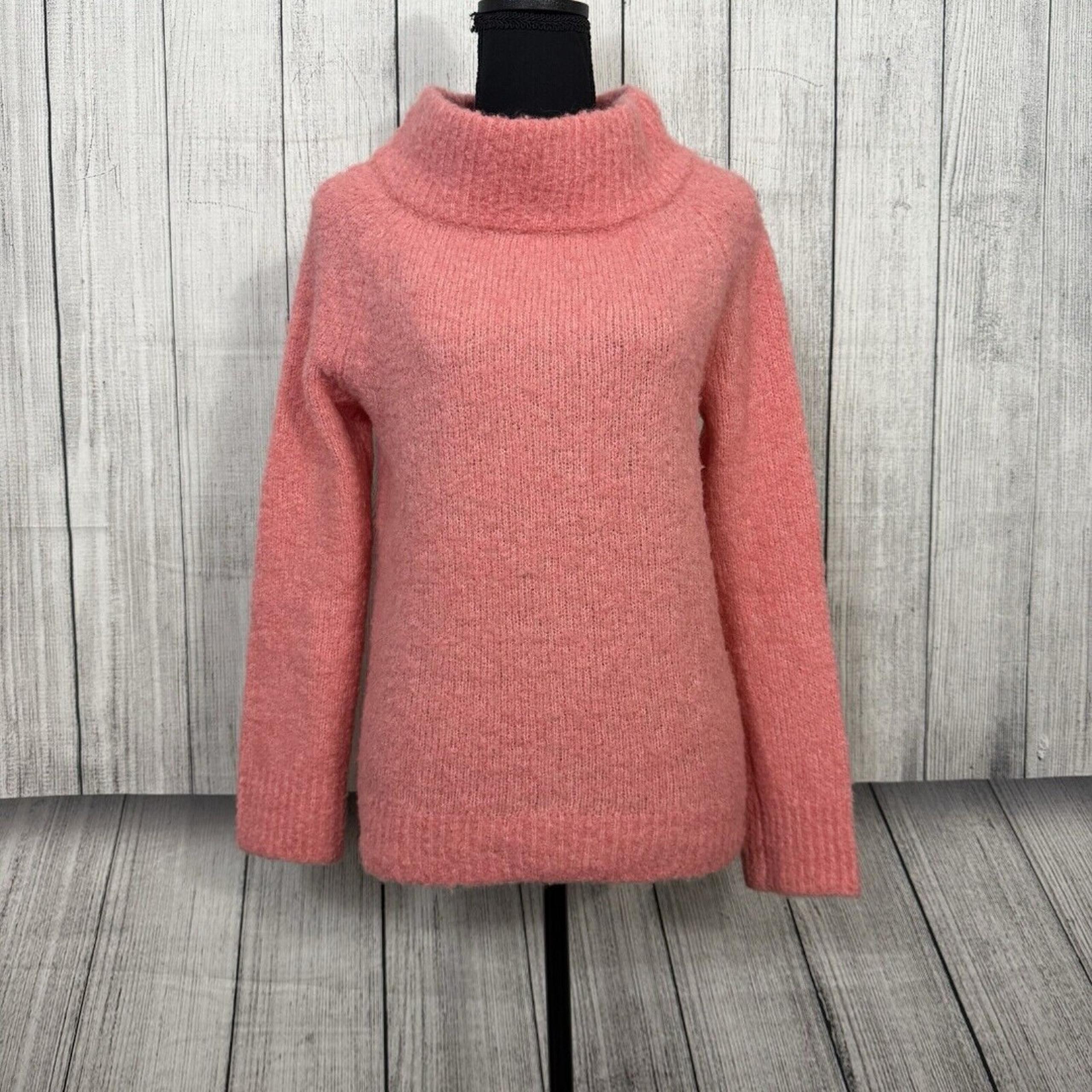 Moth by Anthropologie Women's Small Pink Wool Blend Mock Neck Pullover Sweater