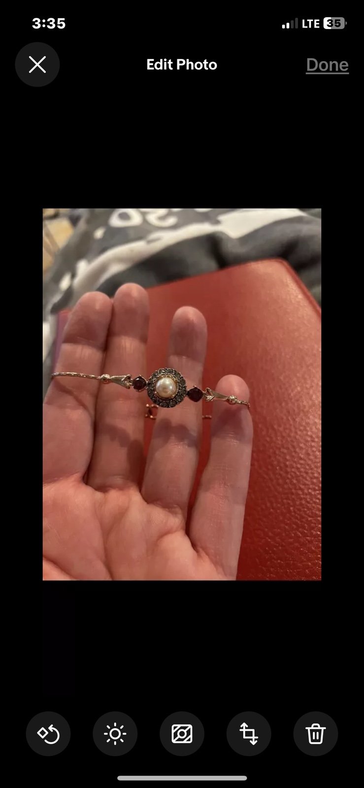Brand New Dyadema Rose Gold Plated Sterling Silver Bracelet Pearl And Crystals
