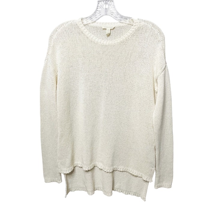 Eileen Fisher Knitted Cream Sweater Tunic Long Sleeve Women’s Size XXS