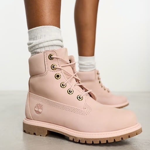 NEW Timberland 6 inch premium boots in light pink nubuck leather