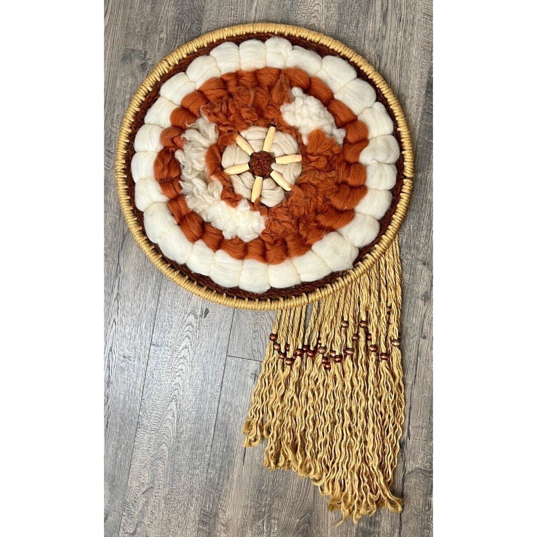 Vtg Large Tapestry/Textile Woven Wall Hanging Art Boho Southwestern American